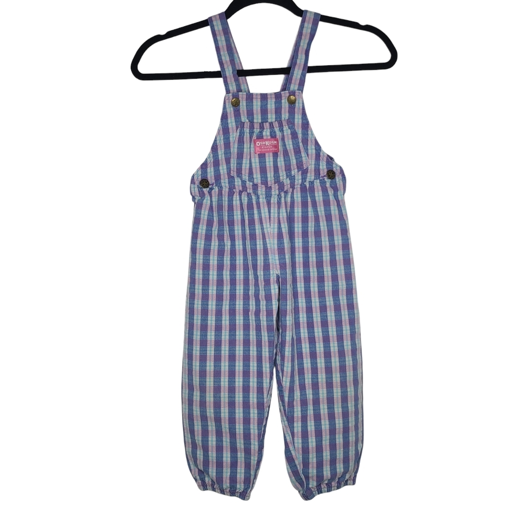 OshKosh B'gosh Vestbak Vintage Plaid Overalls 4T